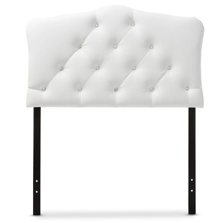 Baxton Studio Rita White Upholstered Button-Tufted Twin Size Headboard 125-6965
